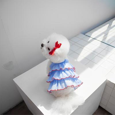 Thin Pet Princess Dress Lightweight Small Dogs Cats Dog Cat Clothes Breathable Outfit for Teddy, Bichon, French Bulldog
