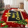 Golden Retriever Christmas Flannel Mat Carpet, Blackboard Blessing Design Pet Mat Non-Slip for Living Room Bedroom Office Decor