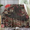 Japanese Samurai Throw Soft Flannel Throw Summer AC Blanket Lightweight Cool Nap Blanket for Sofa Bed Couch Travel