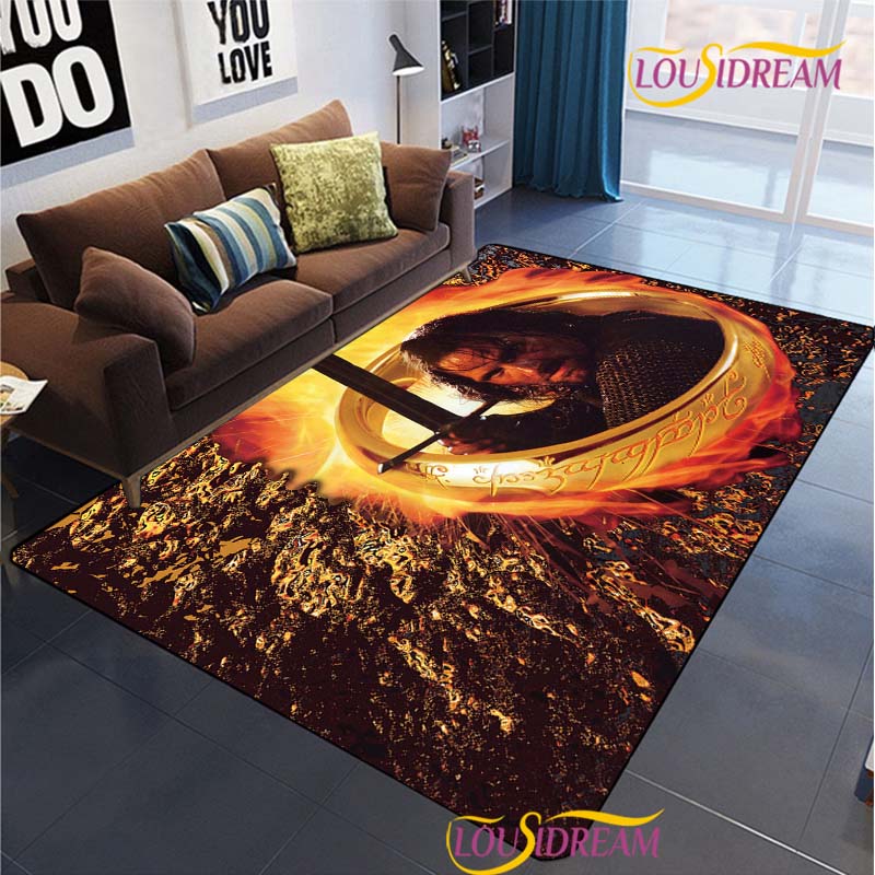 Lord of the Rings Carpet for Living Room Bedroom Rug Kitchen Door Unslip Floor Mats Birthday Gift Photography Props Alfombra Rug