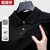 Hengyuanxiang Men's Jacquard Knit Polo Sweater