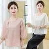 Elegant Plus Size Mid-Sleeve Chinese Style Women's Summer Top