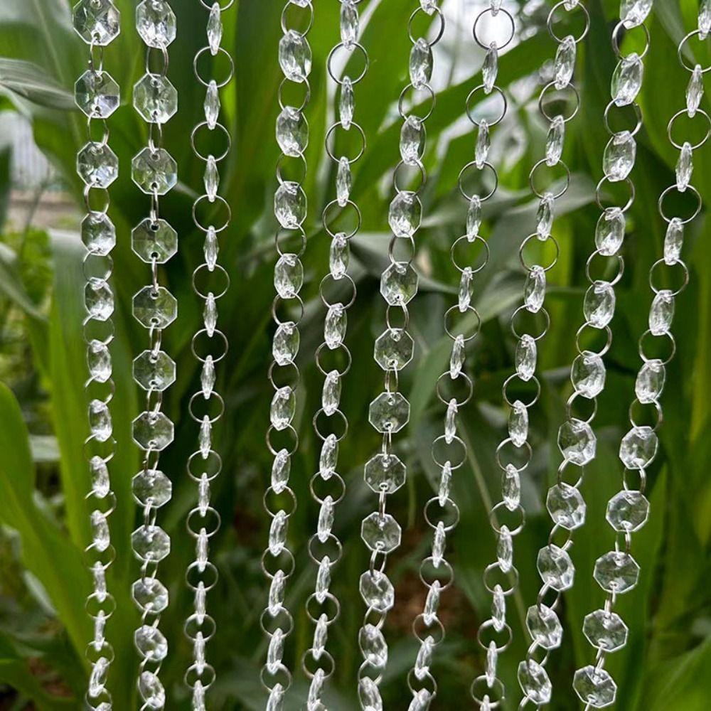 10PCS 100cm Clear Beaded Curtain Transparent Shinning Acrylic Chandelier Chain Hanging Chandelier Accessories Decoration