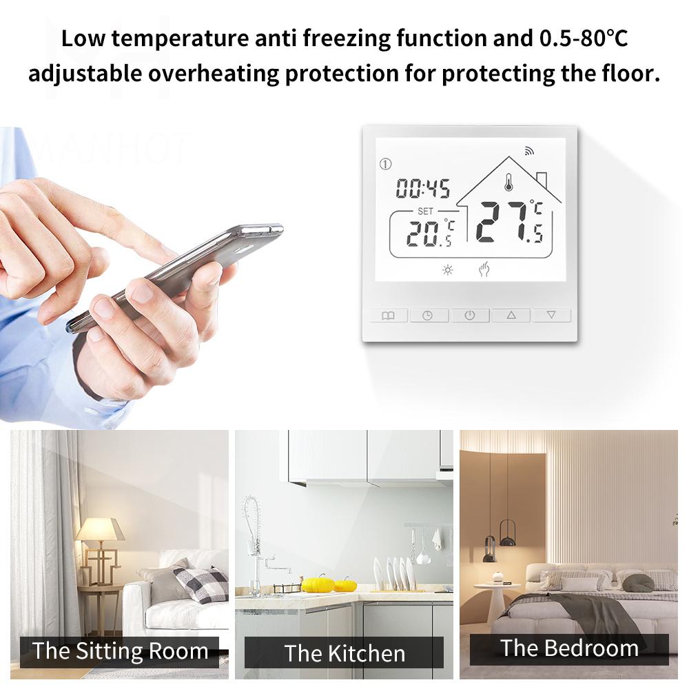 Tuya WiFi Smart Thermostat Water/Gas Boiler Electric Floor Water Heating Temperature Controller APP voice control Goole Home