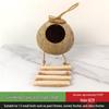 Coconut Shell Parrot & Finch Bird Nest - Natural Straw Woven Habitat for Small Birds