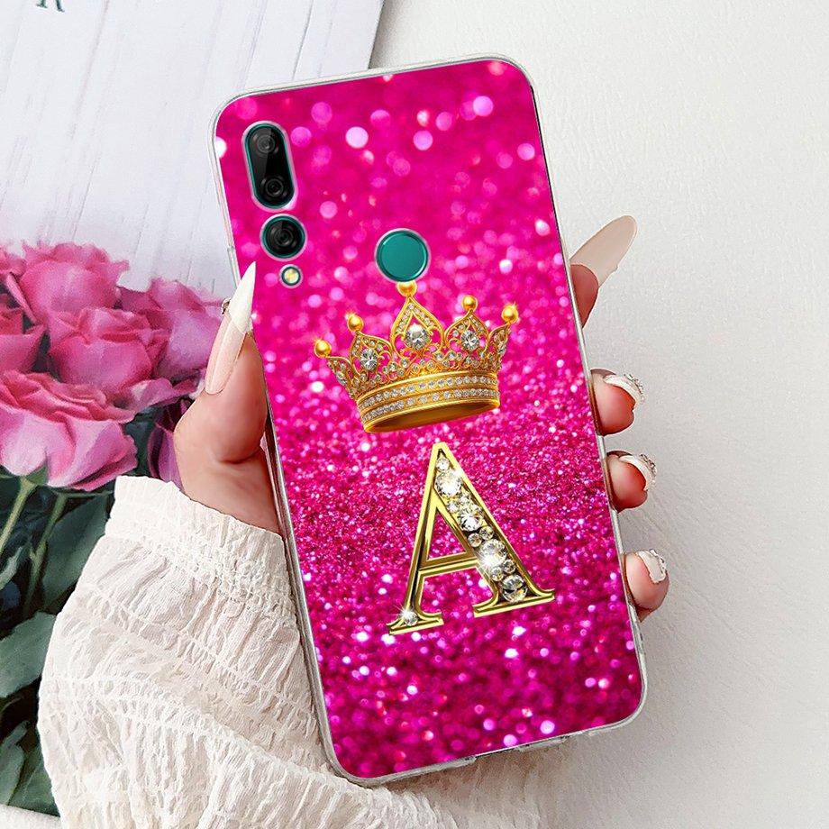 For Huawei Y9 Prime 2019 Y9A Y9s Phone Case Huawei Y9 2019 Back Cover Soft Clear Silicone Initials Letters Painting Shockproof