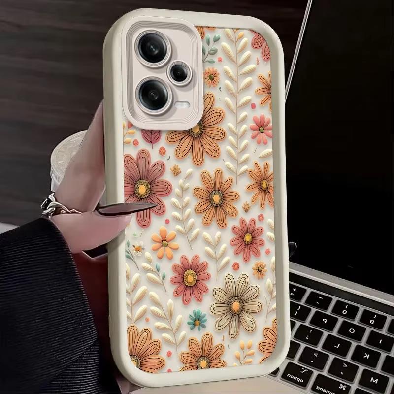 Belle Coque de Téléphone Pétale de Fleur Feuille Pour Redmi Note 13 12 Pro Plus 5G 13 12 Pro 4G 5G 11 10 Pro 12S 5G 11S 10S Redmi 13C 12 5G