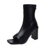 High-heeled short boots for women's autumn and winter new toe breathable elastic sleeve fish mouth thick heel cool boots thin women's boots