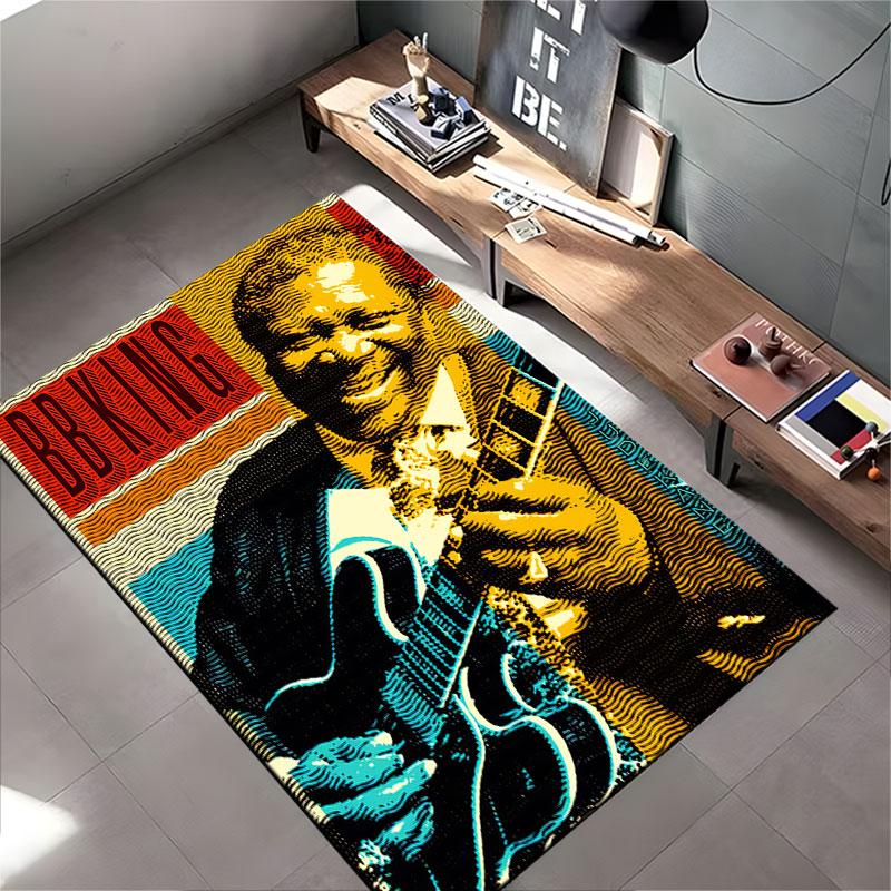Blues Guitarist Art Print Suitable As a Non-slip Mat for the Living Room or Bedroom Sofa