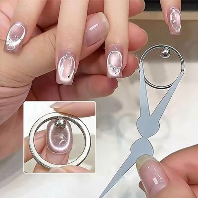 Portable Hollow Cat Eye Magnet Nail Art Effect Magnet Ring Nail Art Magnet Set