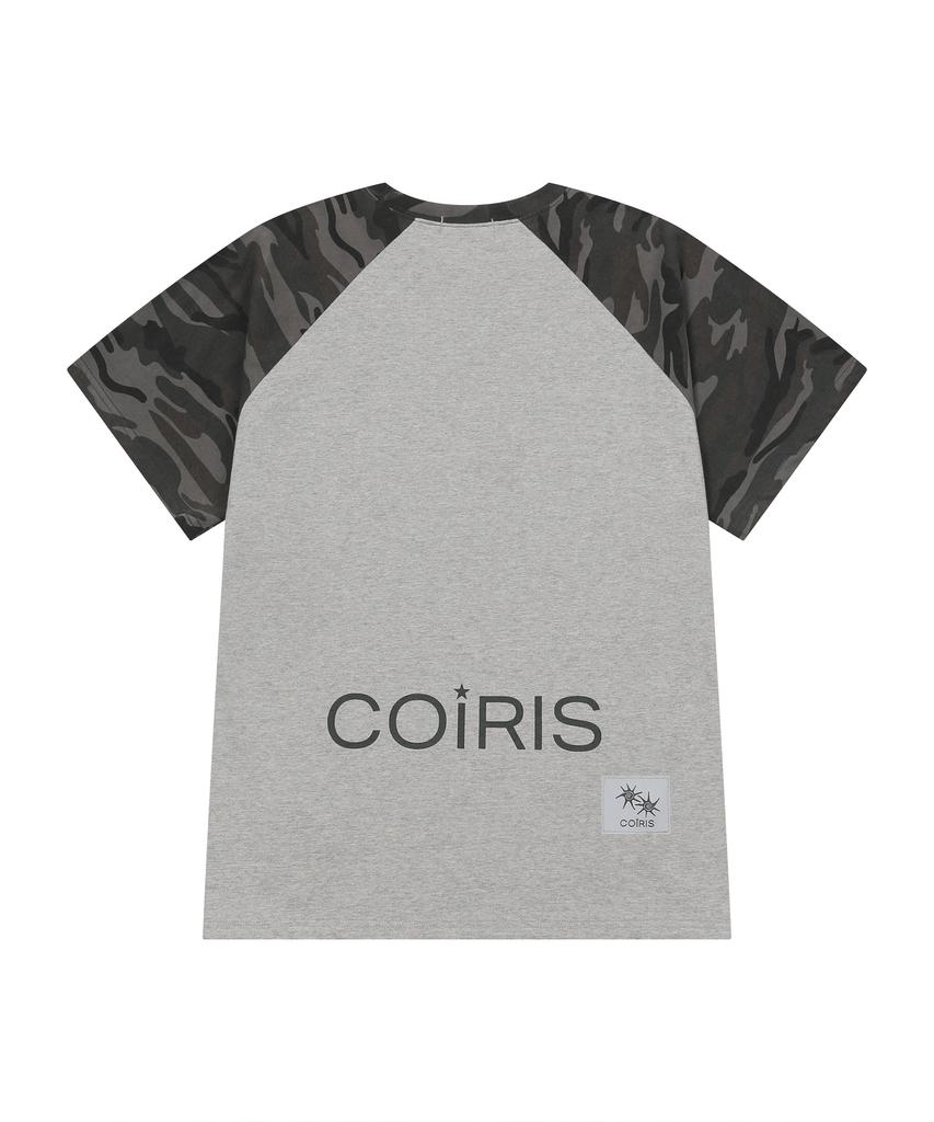 Koiliseu Payon Raglan Camo Color Block Short Sleeve T-Shirt Unisex