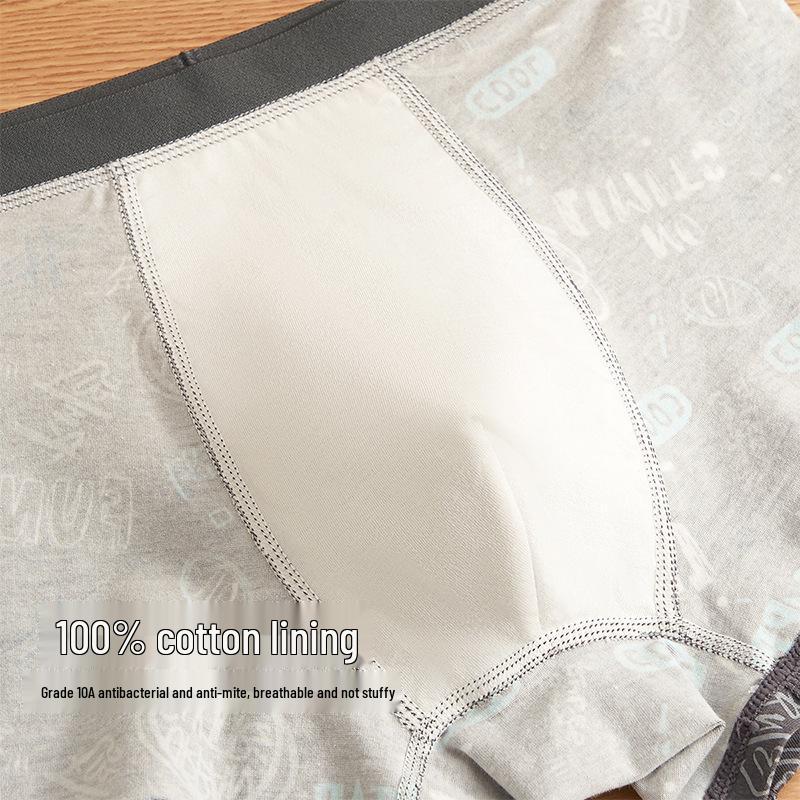 A-Class Pure Cotton Boys' Boxer Briefs - Antibacterial, Breathable Underwear for Teens and Students