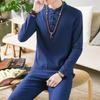 Linen Suit Men's Summer Two-piece Suit Chinese Style Men's Clothes Men's Long-sleeved T-shirt Men's Summer Cotton and Linen Loose