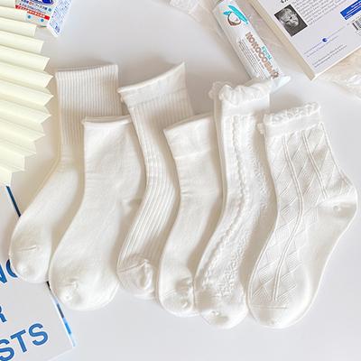 1 Paar Lolita-Stil, japanische Frau, süße weiße kurze Socken, Frühling, Sommer, Herbst, süße Rüschen, schöne Baumwollsocken, hohe Qualität