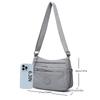 Minimalist Solid Color Crossbody Bag for Women Nylon Multi-Pocket Adjustable Strap Zipper Shoulder Bag Daily Commute Shopping