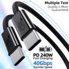1m USB4 Type C Cable 240W PD Fast Charging 40Gbps High Speed Data Transfer Wire for Laptop/Phone
