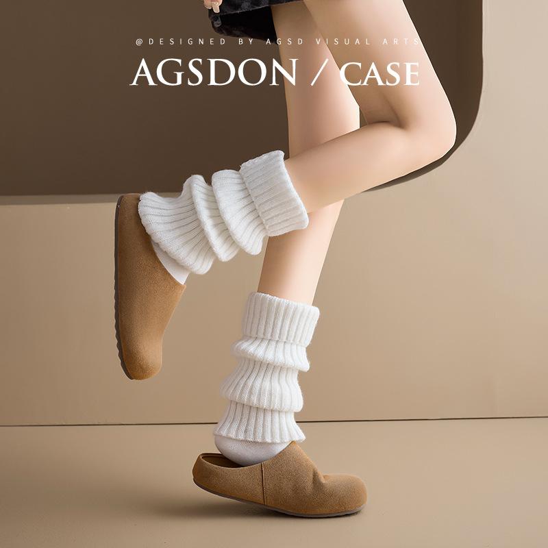 Augustus Denboken Half Slippers Women's 2025 New Autumn Casual Thick-soled One-pedal Piled Cotton Tow