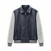 Lapel splicing PU leather jacket men's spring casual trend men's jacket spring and autumn casual leather jacket men's clothing