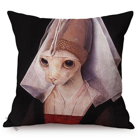 Nordic Art Posters Style Decoration Cushion Cover Lion Rabbit Zebra Deer Funky Animal Funny Oil Painting Sofa Throw Pillow Cases