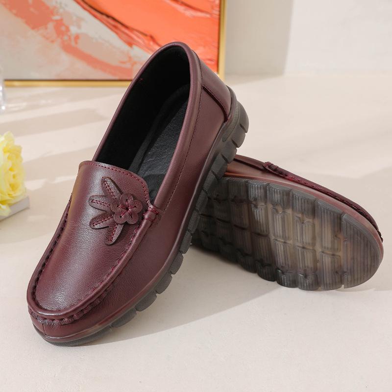 

Цельная коровья кожа~ Пожилая кожаная обувь женская обувь для бабушек средней и пожилой матери мягкая подошва удобные туфли Doudou из натуральной кожи туфли-лодочки 40