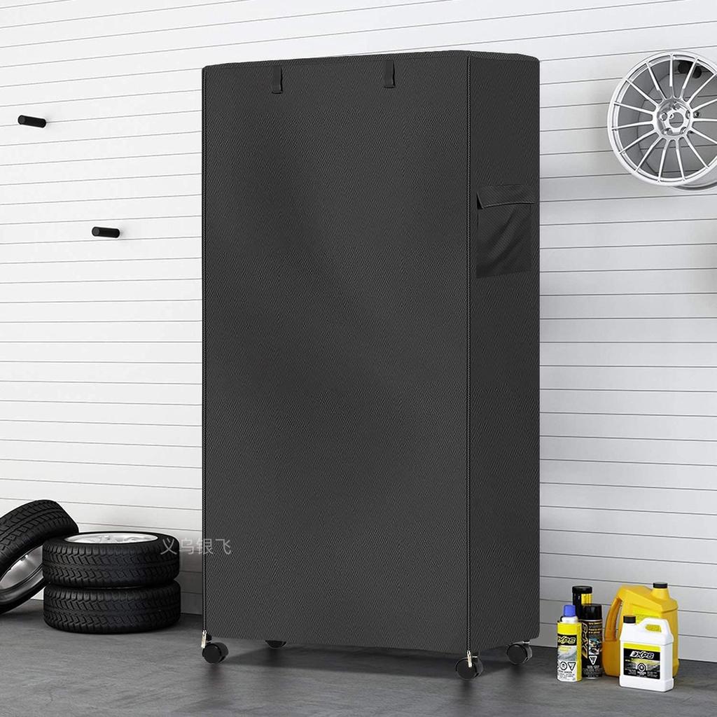Shelf Dust Cover Oxford Fabric Waterproof Storage Rack Protector Shelf Cover Furniture Dustproof Cover Black-Medium