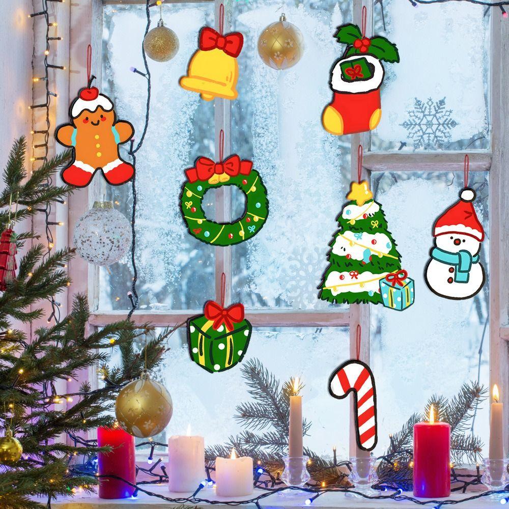 Handicrafts Wooden Christmas Wooden Pendant DIY Ornament Cartoon Xmas Tree Ornament Hanging Navidad Decoration Home Door