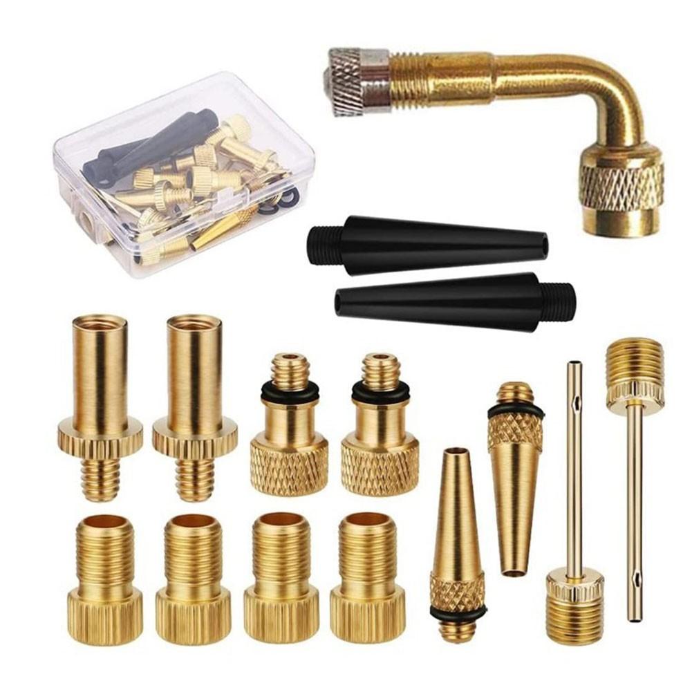 

With An Organiser Box Bike Valve Adaptor 15pcs Copper