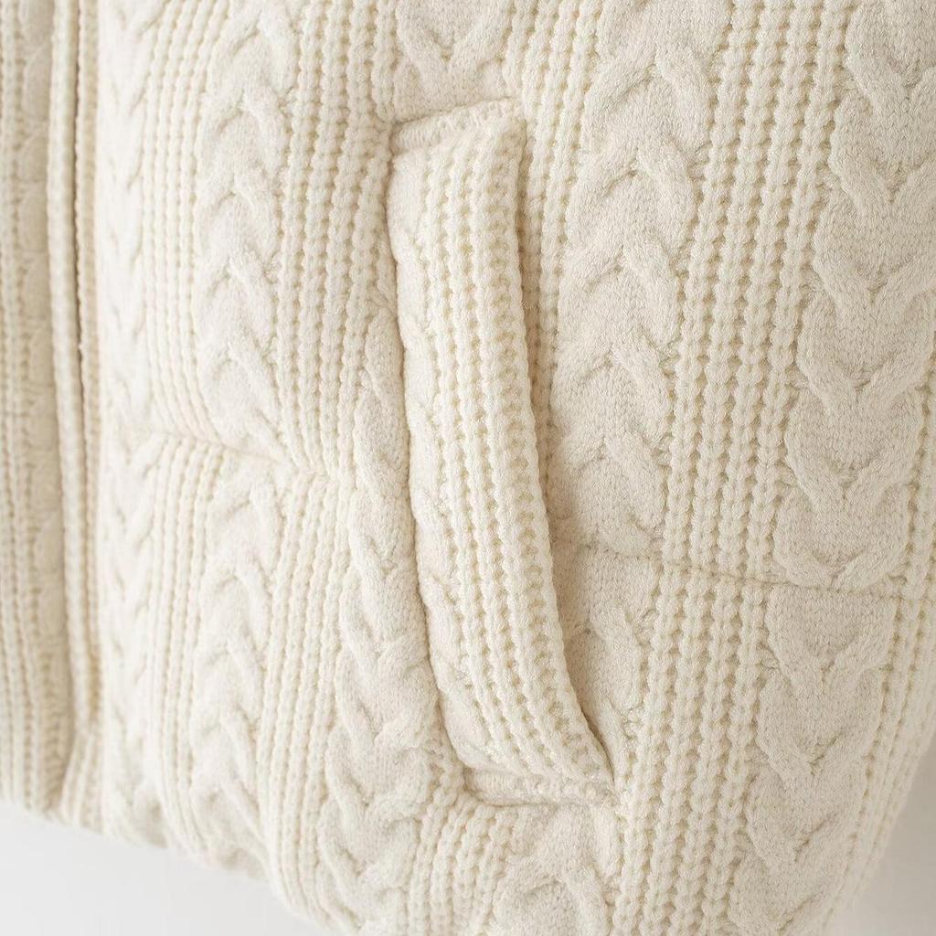 Chaleco de Algodón de Punto con Cuello Alto para Mujer Otoño/Invierno 2024 Moda Urbana - Estilo Europeo y Americano.