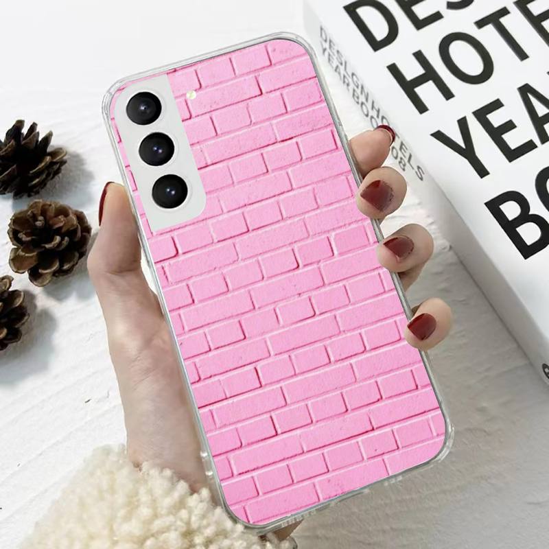 Splicing Bricks Phone Case For Samsung Galaxy S10 S10e S8 S9 Plus S7 A70 Edge Note10 Transparent Cove