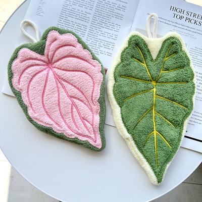 Coral Fleece Leaf Towel, Cute Cloth Handkerchief, Absorbent Thick Towel Handkerchief, Both Beautiful and Practical