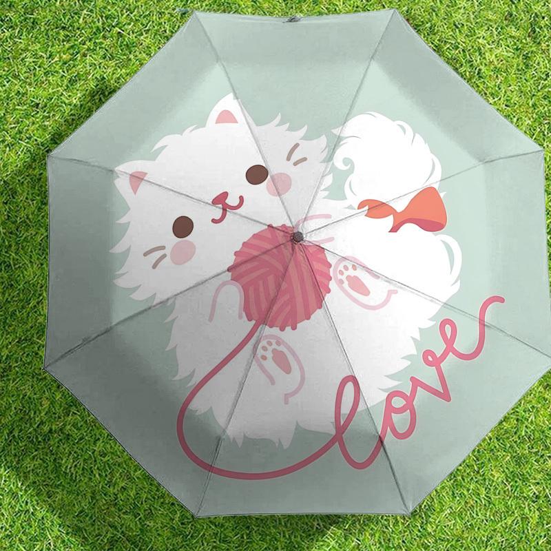 Love Cats & Yarn: Cute Cat Print Umbrella   Automatic Opening/Closing, Outdoor Protection, Lightweight and Durable Travel Accessory 190