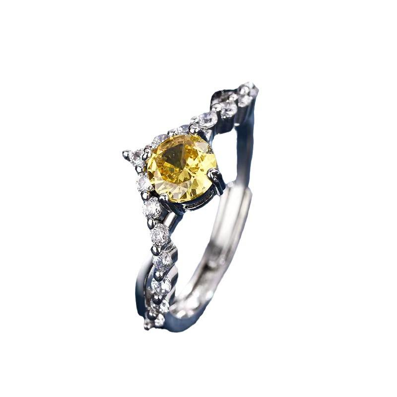 S925 Sterling Silver Gemstone Moissanite Vine Love Intertwined Women's Wedding Finger Ring