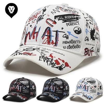 Hats Men's and Women's Spring and Autumn Korean Version Graffiti Letter Printing Baseball Cap Men's Sun Protection Visor Outdoor Cap