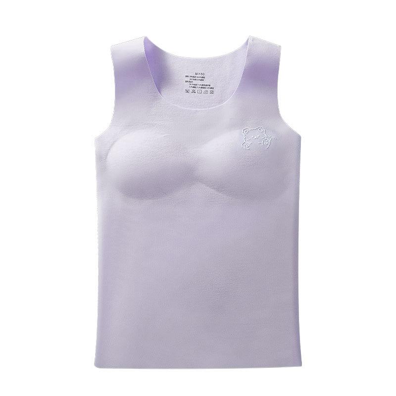 Stage 2 German velvet thermal underwear girls' development period seamless bra junior high school students with chest pads girls' vest