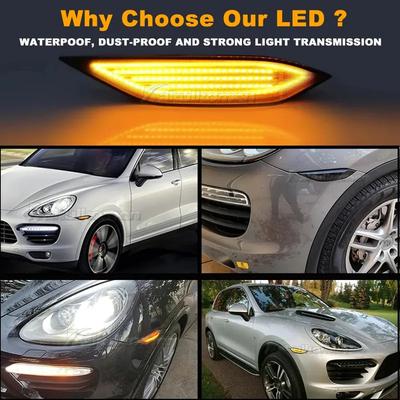 LED Dynamic Amber Turn Signal Light Side Fender Marker Lamp For Porsche Cayenne 958 92A Gen 2010 2011 2012 2013 2014