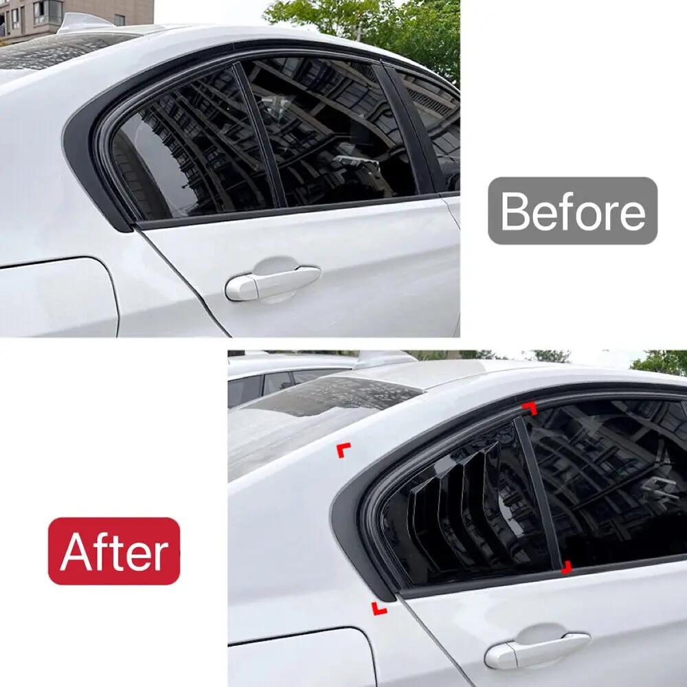 For BMW 3 Series Sedan F30 318i 320i 325i 2013-2019 Car Rear Louver Window Side Shutter Cover Trim Sticker Vent Scoop ABS Carbon