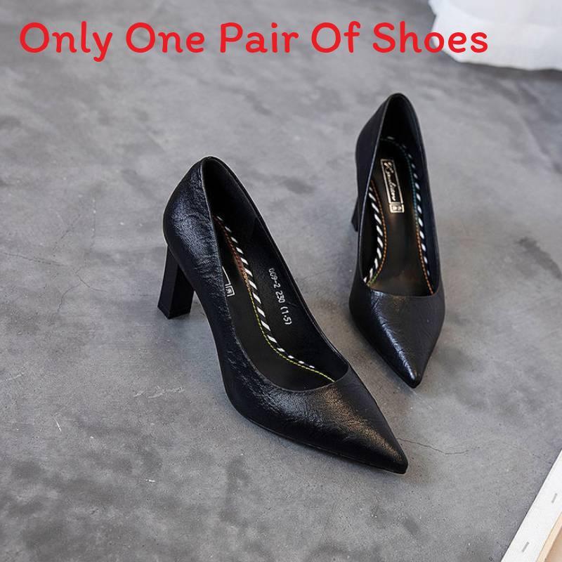 High Heel Pointed Toe Mary Jane Shoes With Rubber Sole For Work And Office Use