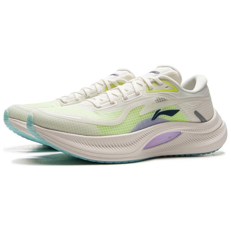 New LiNing Yueying 4 Breathable Support Rebound Low Top Casual Running Shoes Men's White Green ARHV001-1