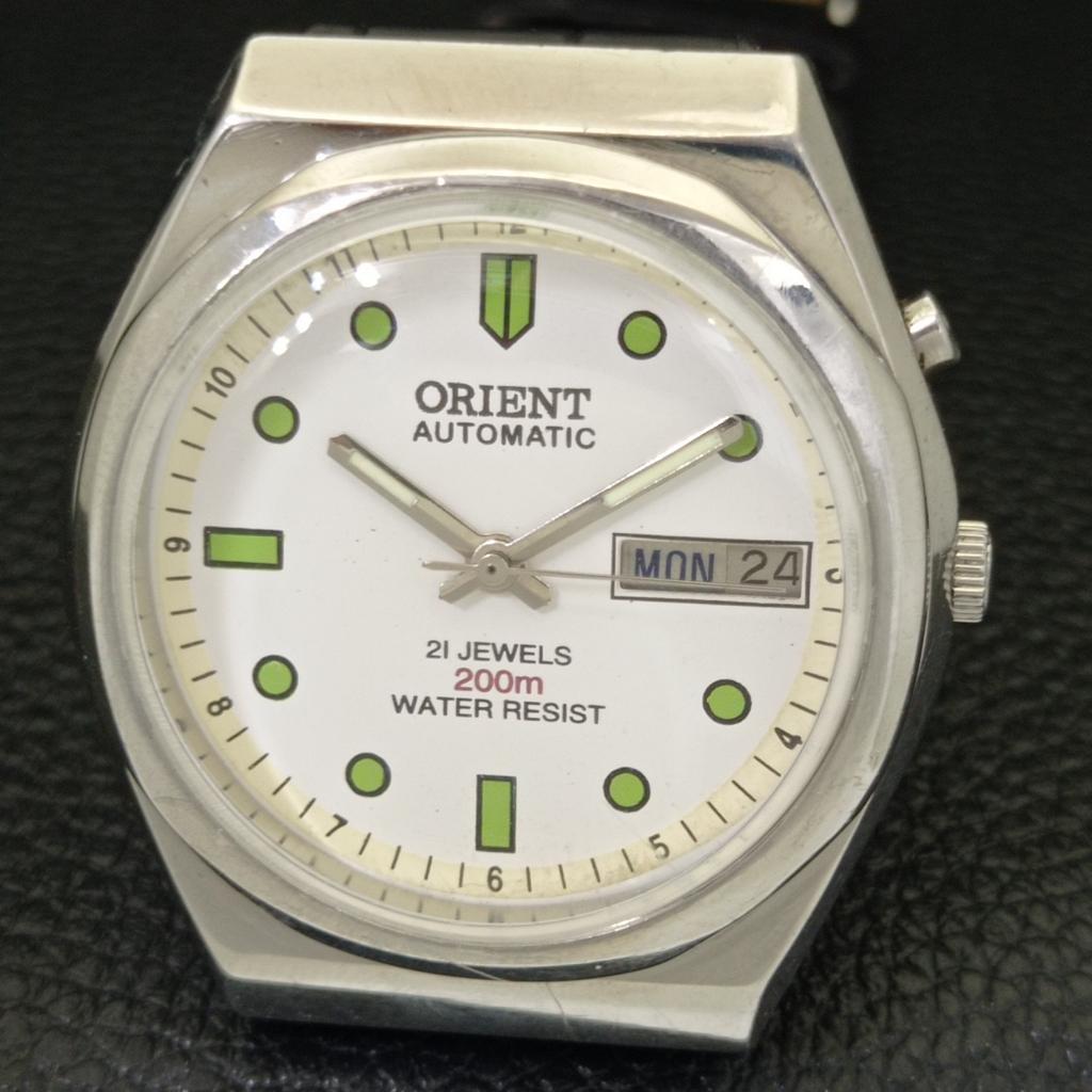 VINTAGE ORIENT AUTOMATIC 46941 JAPAN MENS WHITE COLOR DIAL WATCH A700644-5 R204-a700644