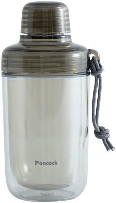 The-peacock Clear Bottle 340ml Smoked Water Bottle Lightweight Shaker PPB-35 XH