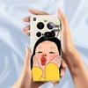 For Xiaomi 15 Ultra Case Girl Holding Face Pattern Printing Straight Edge TPU Phone Back Cover