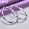 925 Sterling Silver Diamond Texture Earrings for Wedding Fashion Jewelry