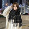 Solid Color Plaid Wool Scarf Cashmere Shawl Long Shawl Elegant Winter Cashmere Scarves  Student
