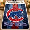 Koc FlanelowyChicago Cubs Personalizowany Tekst z Imieniem Miękki Ciepły Koc Rzutowy Wystrój Domu Prezent