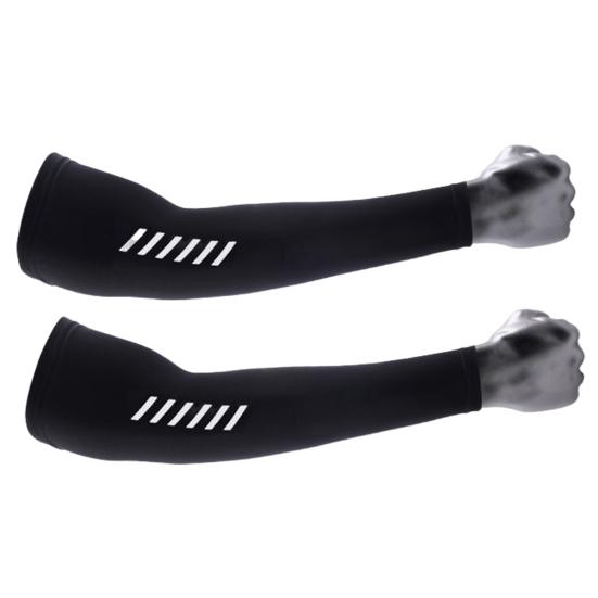 1 Pair UV-proof Cycling Arm Sleeves Sun Protection Moisture Absorbing Breathable Quick Drying Sports Cooling Arm Compression Sleeves