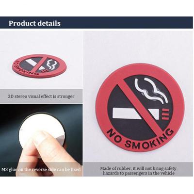 1/5SETS No Smoking In Car Car Sticker Car No Smoking Reminder Clear Markings Black Red 4.7g/1 Piece Car Interior Accessories