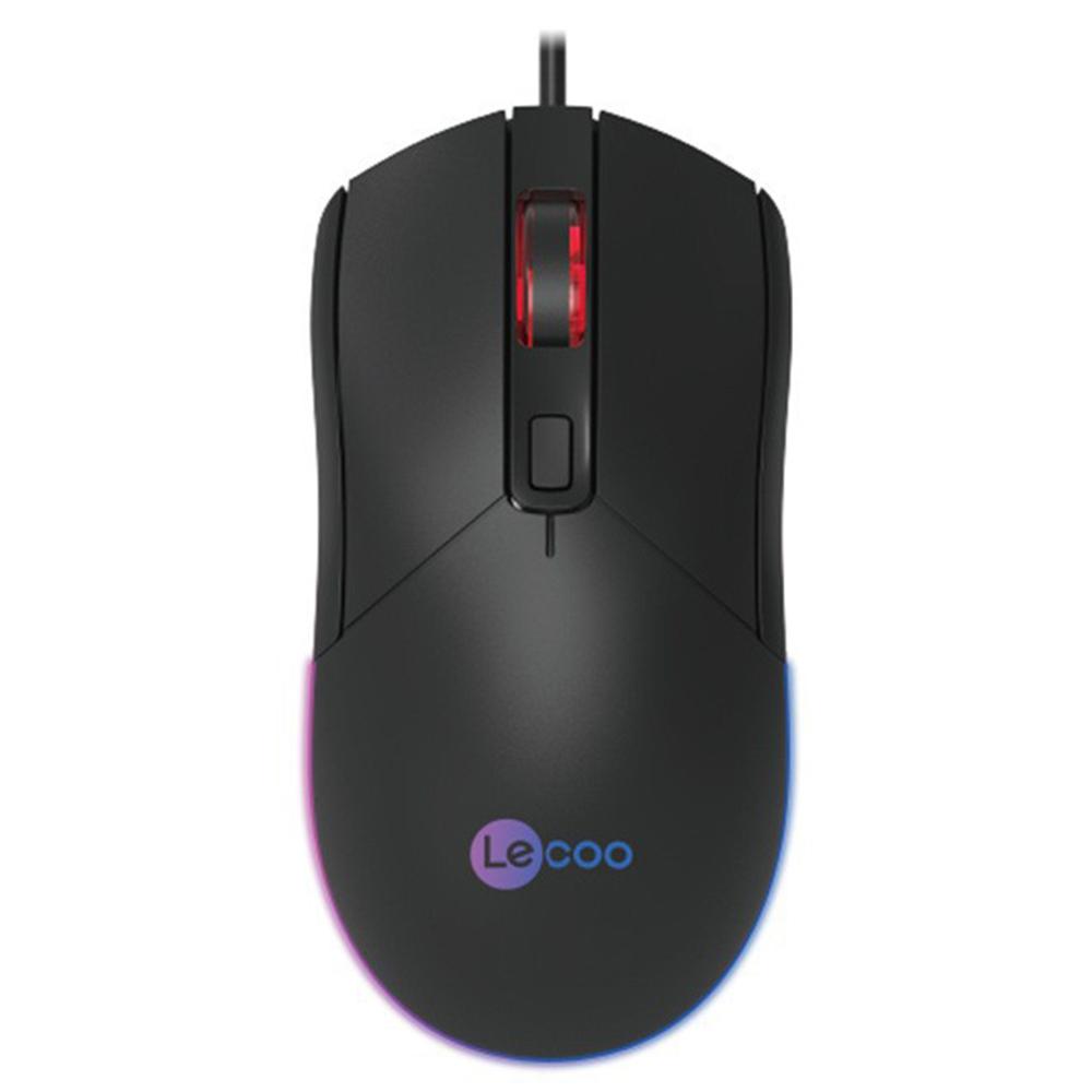 

LECOO MS120 USB Wired Mouse with LED Light for Notebook Desktop PC Optical Precision Ergonomic Mice As Shown A