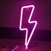 Lightening Bolt Neon Light Sign LED Lightning Shaped Night Light Home Wall Decor