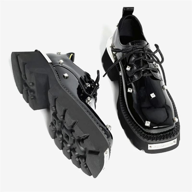 Women Loafers Crystal Platform Chunky Mary Janes Shoes 2025 Casual Sport Sandals Luxury Trend Sneakers Lace Up Woman