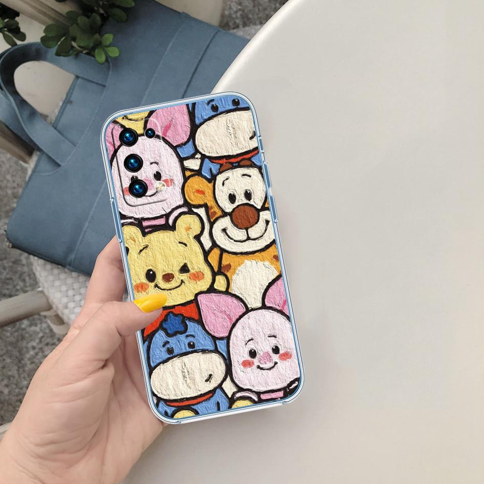 CJ104 Winnie the Pooh Soft Shell Transparent Phone Case for Samsung Galaxy A04 A04S A14 A23 A34 A54 M23 M33 M52 M53